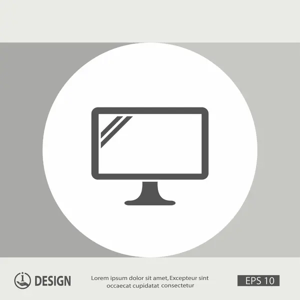 Pictografía del icono de la computadora — Archivo Imágenes Vectoriales