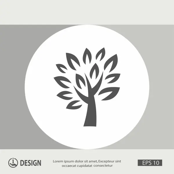 Pictografía del icono del árbol — Vector de stock