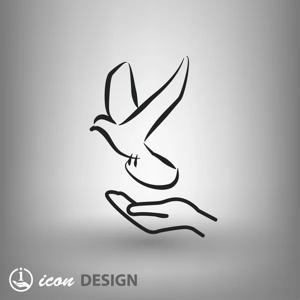 Pictograph voor vogel icon — Stockvector