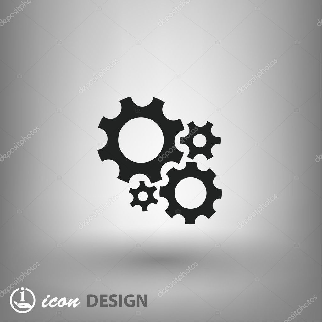 Pictograph of gears  icon