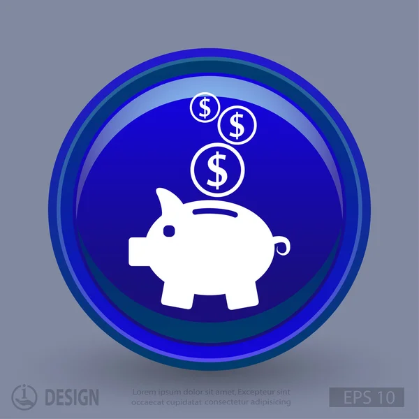 Pictografía del icono de la caja de dinero — Vector de stock