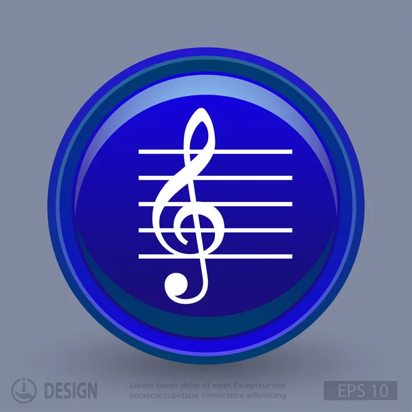 Pictograph of music key icon — Stock Vector