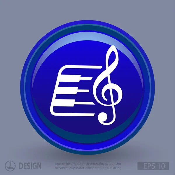 Pictograph of music key and keyboard — Stock Vector