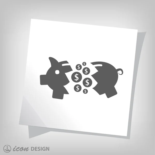 Pictografía del icono de la caja de dinero — Vector de stock