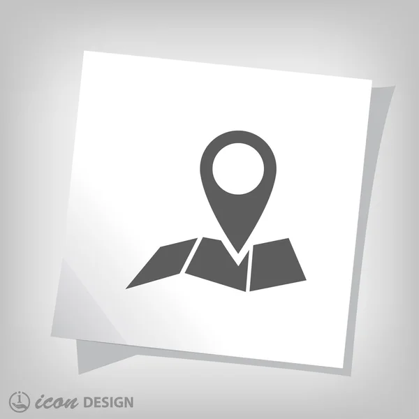 Pin en el icono del mapa — Vector de stock