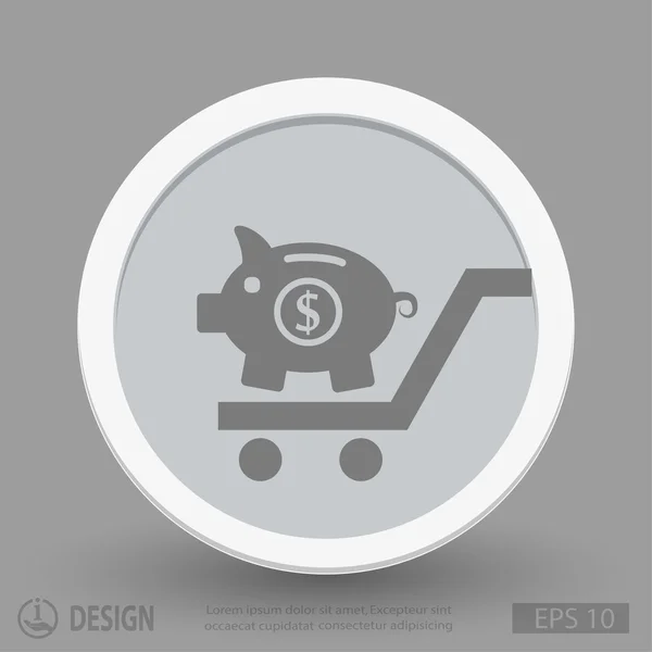 Pictograph van moneybox pictogram — Stockvector