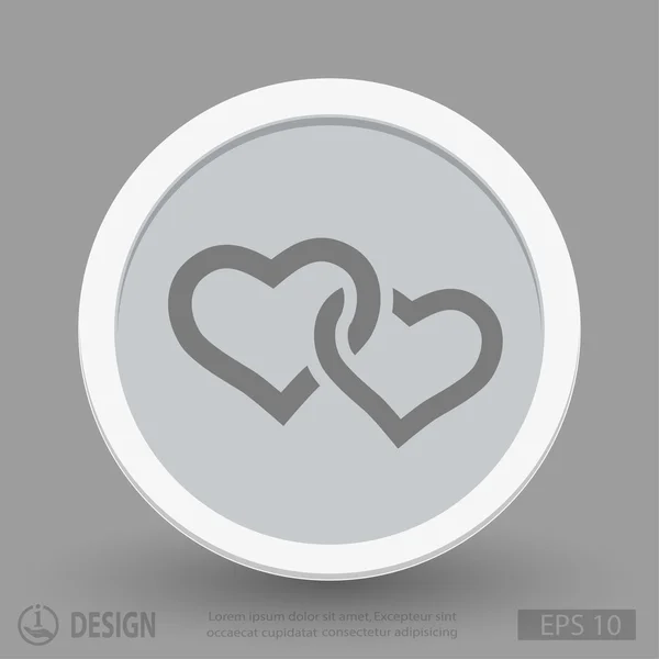 Pictograph of two hearts icon — Stock Vector