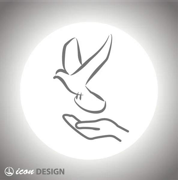 Pictograph voor vogel icon — Stockvector