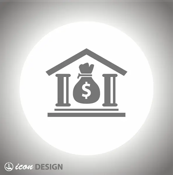 Pictografía del icono del banco — Vector de stock