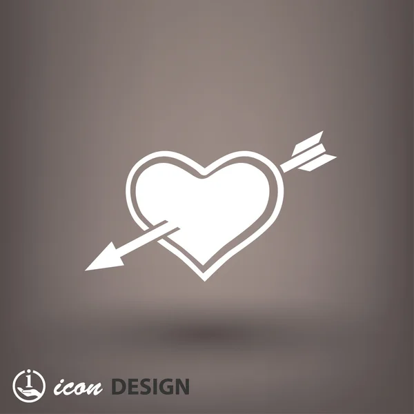 Pictografía de corazón con flecha — Vector de stock