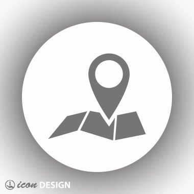 harita simgesi üzerinde toplu iğne