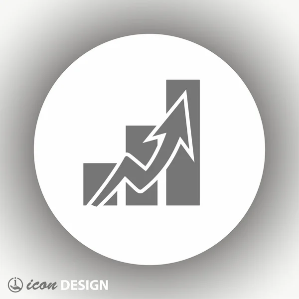 Pictograph of graph icon — Stock Vector
