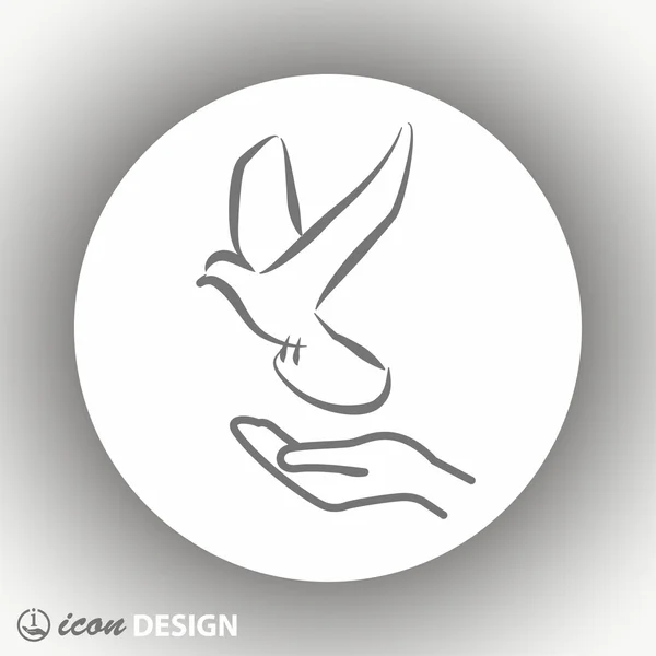 Pictograph voor vogel icon — Stockvector