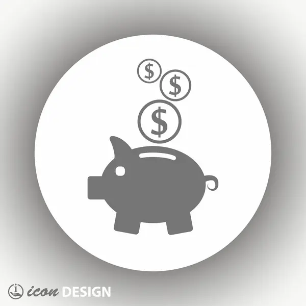 Pictografía del icono de la caja de dinero — Vector de stock