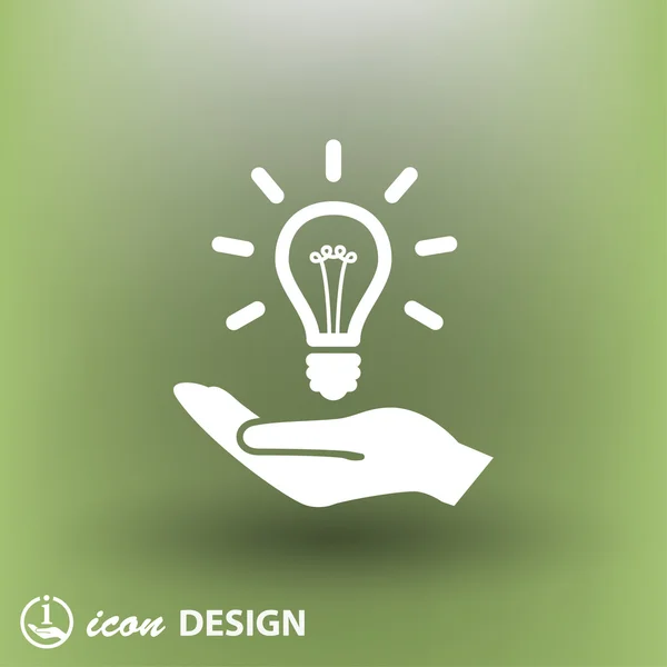 Pictogramme de l'icône de l'ampoule — Image vectorielle