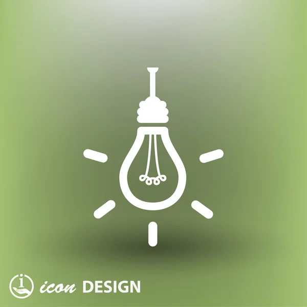 Pictograph av glödlampa ikonen — Stock vektor