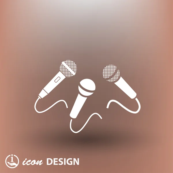 Ilustración del icono de micrófonos — Vector de stock