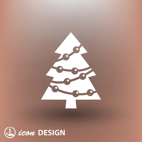 Pictograph van kerstboom — Stockvector