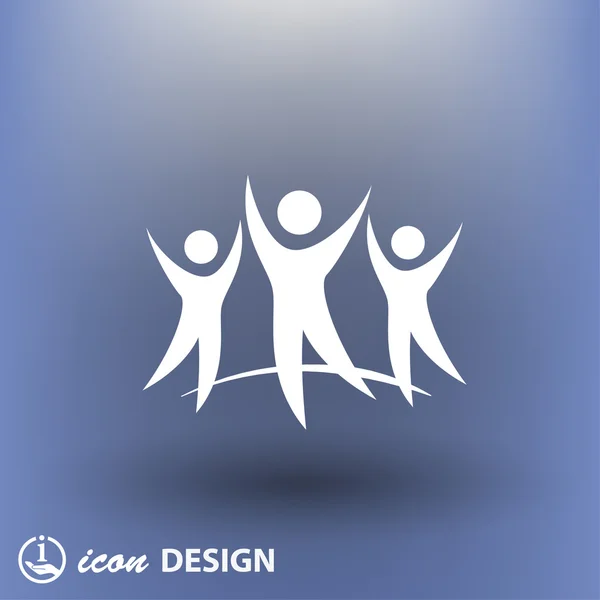 Pictogramme de l'icône de l'équipe de succès — Image vectorielle