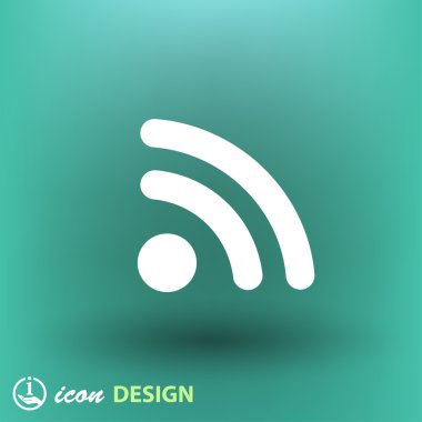 RSS düz tasarım simgesi 