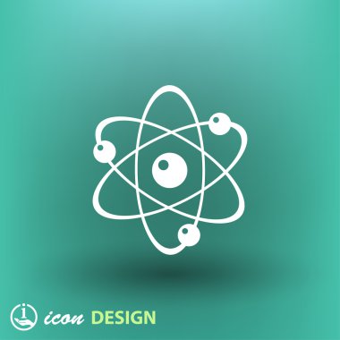 Atom düz tasarım simgesi 