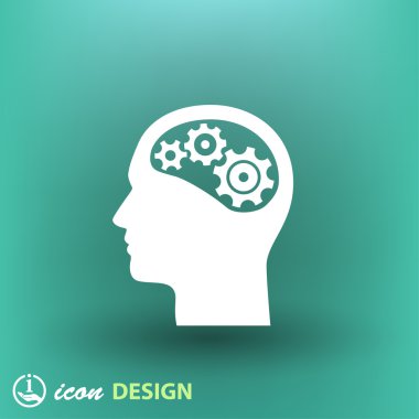 Dişli kafa düz tasarım simgesi 