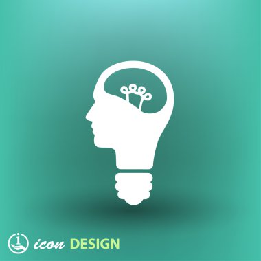 Ampul kavramı düz tasarım simgesi