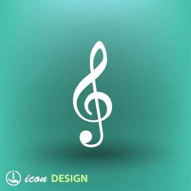 Müzik anahtar düz tasarım simgesi