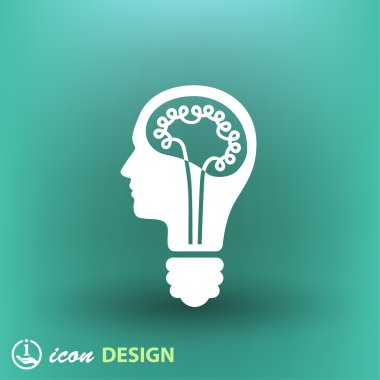 Ampul kavramı düz tasarım simgesi
