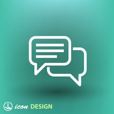İleti veya sohbet düz tasarım simgesi