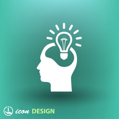 Ampul kavramı düz tasarım simgesi