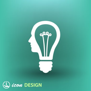 Ampul kavramı düz tasarım simgesi