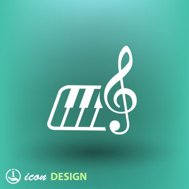 müzik anahtar ve klavye simgesi