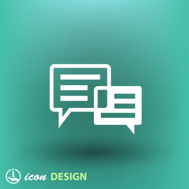 İleti veya sohbet düz tasarım simgesi