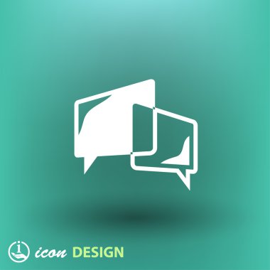 İleti veya sohbet düz tasarım simgesi