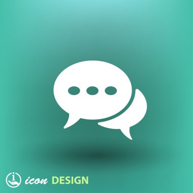 İleti veya sohbet düz tasarım simgesi