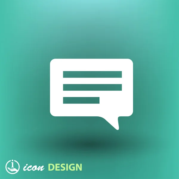 Mensaje o chat icono de diseño plano — Vector de stock