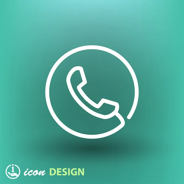 Telefone Flat Design Ícone —  Vetores de Stock