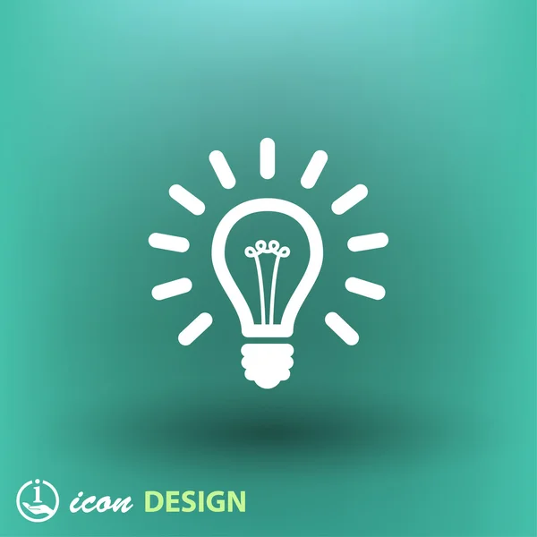 Light bulb flat design icon. — Stock Vector