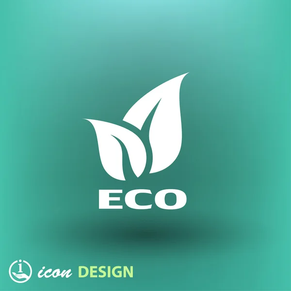 Иконка Eco flat design — стоковый вектор