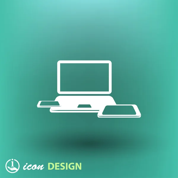 Ícone de design plano de computador — Vetor de Stock