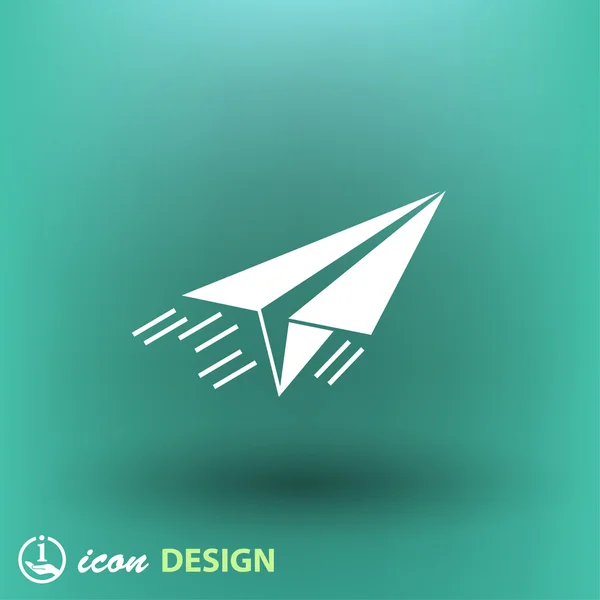 Paper airplane platt design ikon — Stock vektor