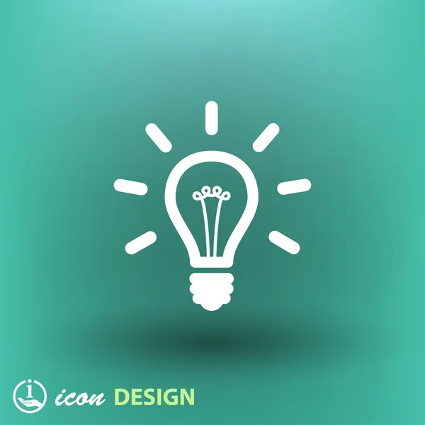Lâmpada de luz ícone de design plano . — Vetor de Stock