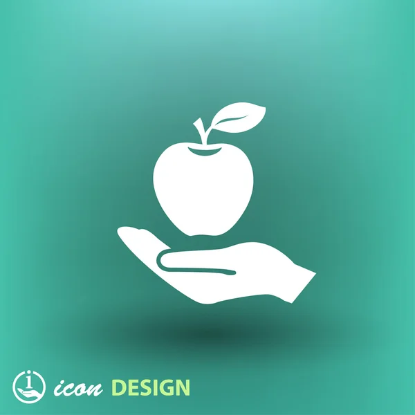 Hand med apple-ikonen — Stock vektor