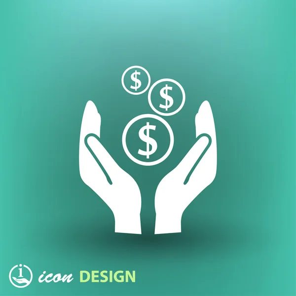 Money in hands icon — Stock Vector