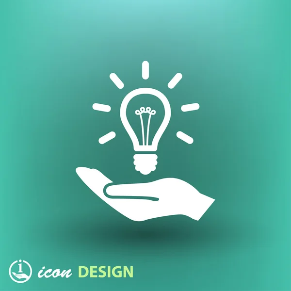 Hand with light bulb icon — Stock Vector