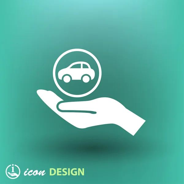 Hand med bil ikon — Stock vektor