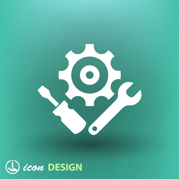 Équipement avec clé et icône de tournevis — Image vectorielle