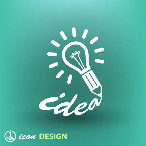 Light bulb flat design icon — Stock Vector