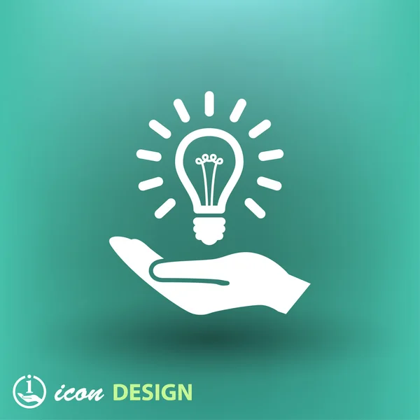 Hand with light bulb icon — Stock Vector